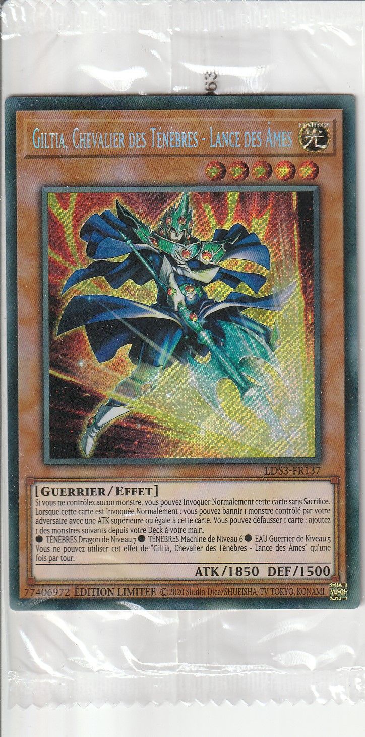 Carte Yu-Gi-Oh - Giltia Chevalier Des Tenebres - Lance Des Ames - Lds3-Fr137 - Secrete-Rare -