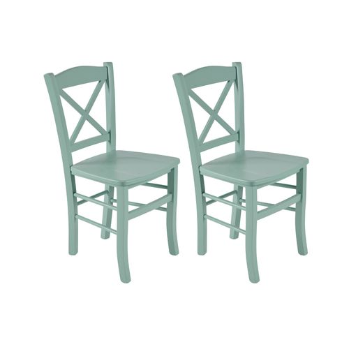 Lot De 2 Chaises En Hêtre Massif Vert D'eau