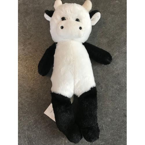 Doudou Vache Blanche Et Noir Gifi 32cm