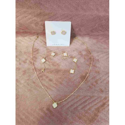 Lot/Parure De Bijoux En Acier Inoxydable Doré