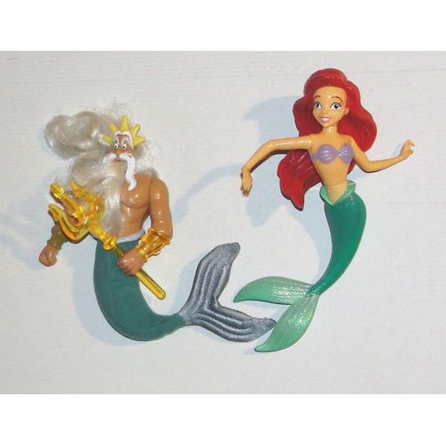 Figurine La Petite Sirene Ariel Disney + Figurine Le Papa Poseidon Mac Do