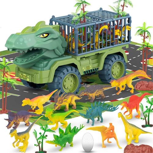 Camion De Dinosaure, Dinosaure Jouet Camion Avec Tapis De Jeu D'activité & Figurine Dinosaure, Dinosaure Jouet Camion Transporteur Pour Enfant Ado 3-8 Ans