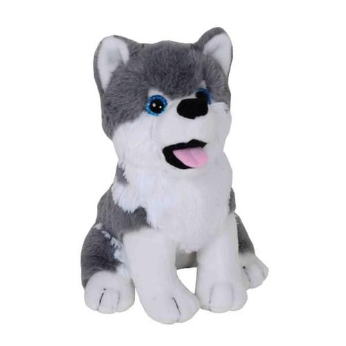 Peluche Husky, Gris, 25 X 24 X 18 Cm (Hxlxl), Polyester