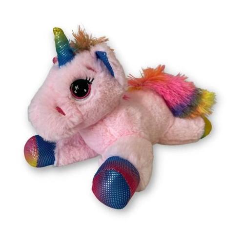 Peluche Licorne Arc-En-Ciel, Rose, 27 X 19 X 12 Cm (Lxhxl), Polyester