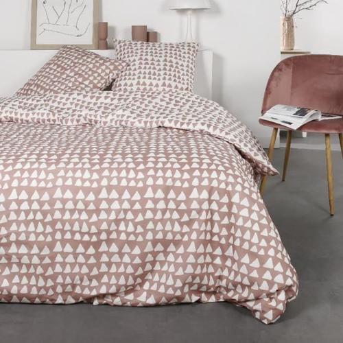 Housse De Couette Contempo, Thème Tendance, Réversible, Cuivre, Adulte, 220x240cm, 2 Personnes, 100% Coton Flanelle