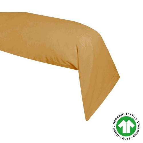 Taie De Traversin Coton Biologique, 45x185cm, Standard, Curry, 100% Coton 57 Fils, Oeko-Tex