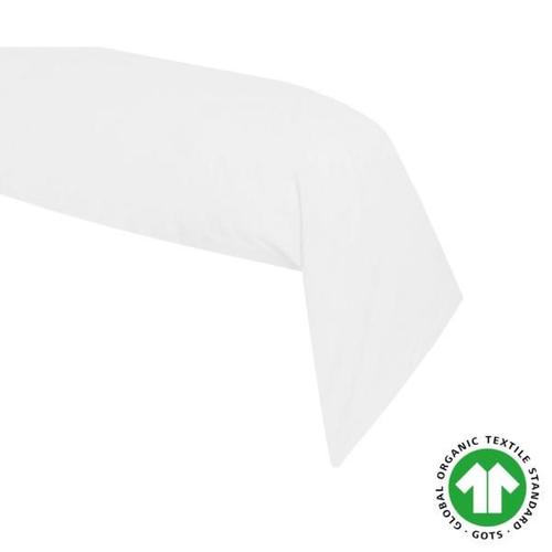 Taie De Traversin Coton Biologique, 45x185cm, Standard, Blanc, 100% Coton 57 Fils, Oeko-Tex