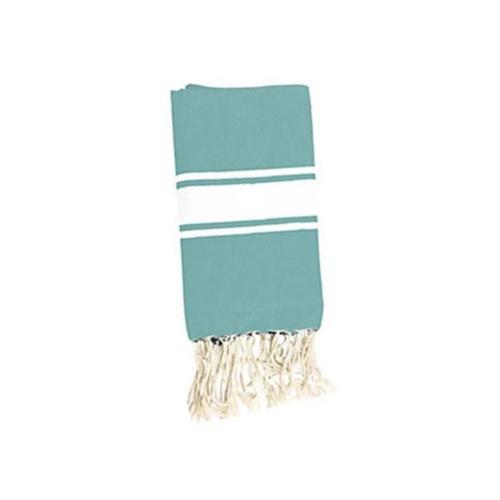 Fouta De Plage Blue Bay, Gamme Hippie Chik, Bleu Ciel, 100x190cm, 100% Coton, Douce Et Légère