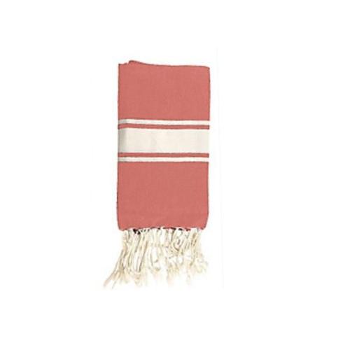 Fouta De Plage Papaye, Gamme Hippie Chik, Orange, 100x190cm, 100% Coton, Douce Et Légère