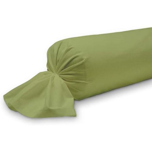 Taie De Traversin Unie, Vert Bambou, 45x185cm, 100% Coton