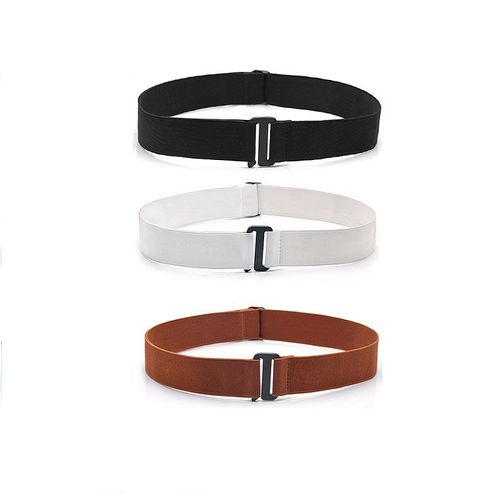 Bande De Pull Encombrant, Ceinture Élastique Réglable Pour Jeans 3 Pièces Blanc + Noir + Marron