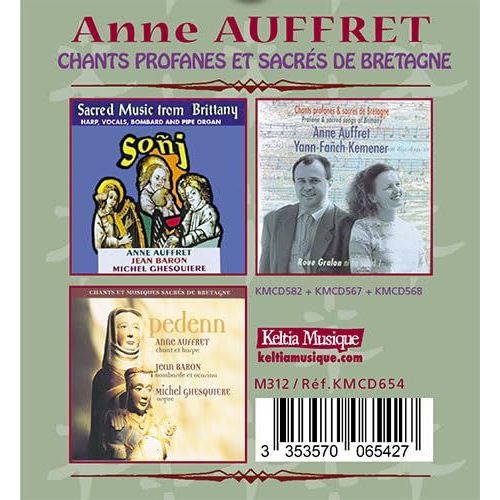 Pack Anne Auffret "Chants Profanes Et Sacrés De Bretagne" (3cd(S)) Roue Gralon + Sonj + Pedenn
