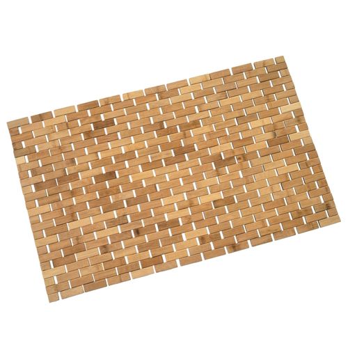 Tapis Salle De Bains Hwc-B18, Bambou, 79x50cm