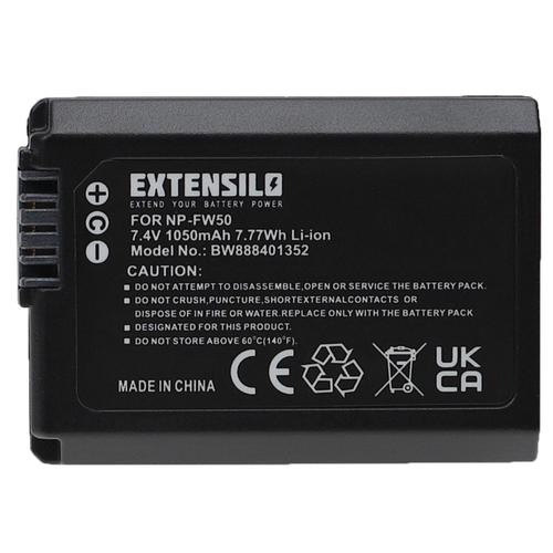 EXTENSILO Batterie compatible avec Sony Alpha SLT-A33, SLT-A33L, SLT-A33Y, NEX-F3D, NEX-F3K appareil photo, reflex numérique (1050mAh, 7,4V, Li-ion)