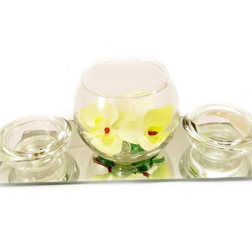 Set Bougies Flottantes 'belle De Soie' Miroir (Jaune)