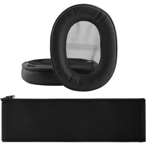 Coussinets de rechange pour casque Sony MDR-1R MDR-1RMK2 - Avec manchon de protection pour bandeau - Noir