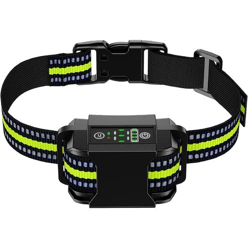 Vert - Collier Anti Aboiement Pour Chiens, Vibration De Choc Électrique Avec Led Pour Petits Et Grands Chiots, Accessoire'entraînement Pour Chiots