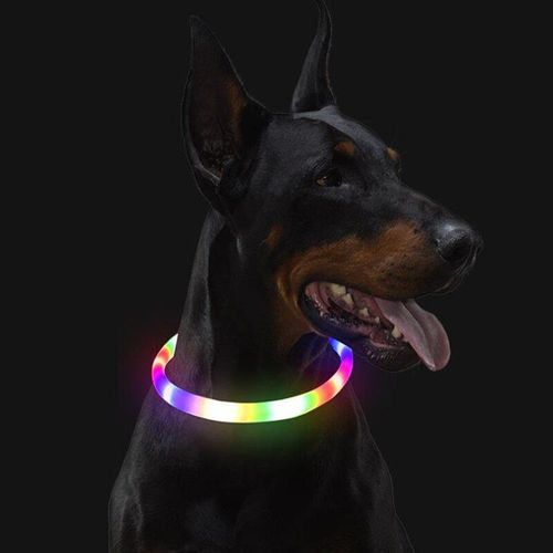 Led Coloré - Collier Anti Aboiement Pour Chiens, Vibration De Choc Électrique Avec Led Pour Petits Et Grands Chiots, Accessoire'entraînement Pour Chiots