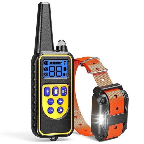 Pour 1 Chien - Collier Électrique Anti Aboiement Ultrasonique Pour Chien, Télécommande Pour Chiot, Entraînement Avec Choc Électrique, Produits Pour Animaux De Compagnie