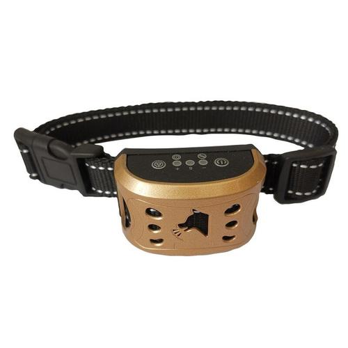 Or - Collier'aboiement Pour Chien Avec Vibrations Et Chocs, 7 Niveaux De Sensibilité Réglables, W3je