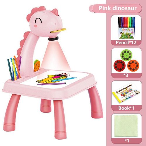 C Dinosaure Rose Xbox Projecteur Led Pour Enfants, Table De Dessin Artistique, Tableau De Peinture, Bureau D'art, Apprentissage Précoce, Outils Éducatifs De Peinture, Jouet Pour Bébé