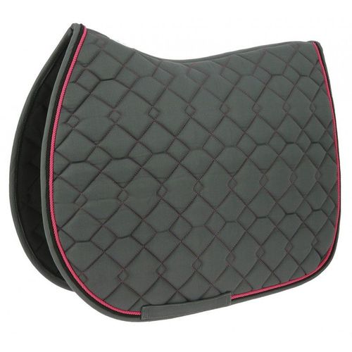 Tapis Equithème "Double Rope" - Couleur : Gris/Rose, Taille : Cheval