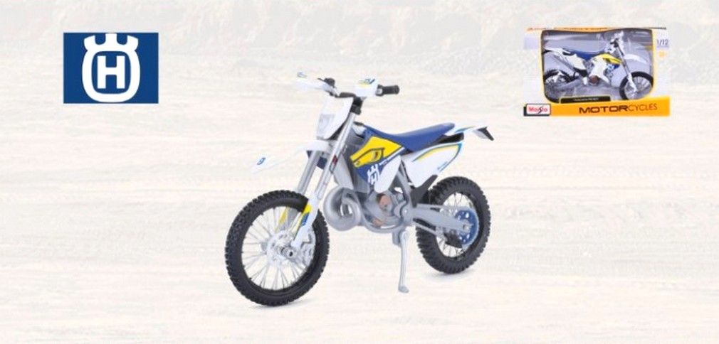 Véhicules Miniatures Die Cast 1/12 Moto Special Edition -  Husqvarna Fe 501 - Bleu Et Blanche -