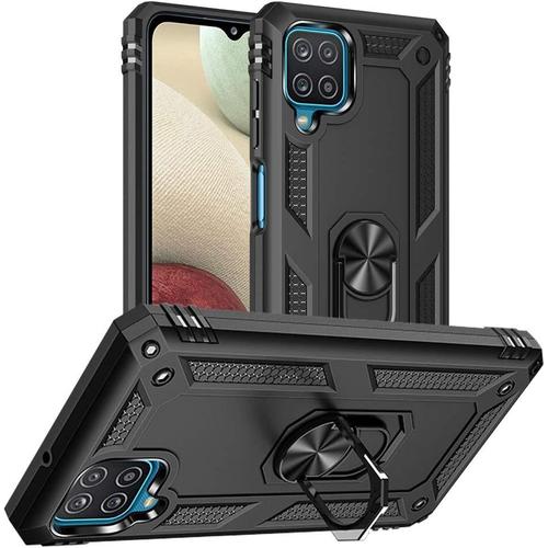 Coque Samsung A12, Coque Samsung Galaxy A12, Coque En Silicone Avec Béquille Pour Coque Galaxy A12 Noir