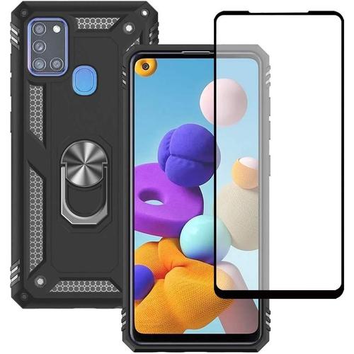 Coque Samsung A21s, Coques Samsung A21s, Avec Protection D'écran, Coque En Silicone Avec Béquille Pour Coque Samsung Galaxy A21s Noir