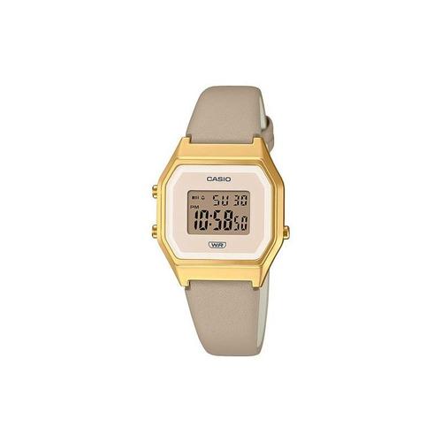 Casio Montre Femme Résine Doré Cuir Beige La680wegl-5ef