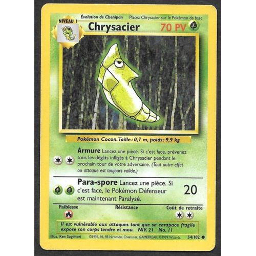 Carte Pokémon Chrysacier 54/102 - Set De Base Wizards (Fr)