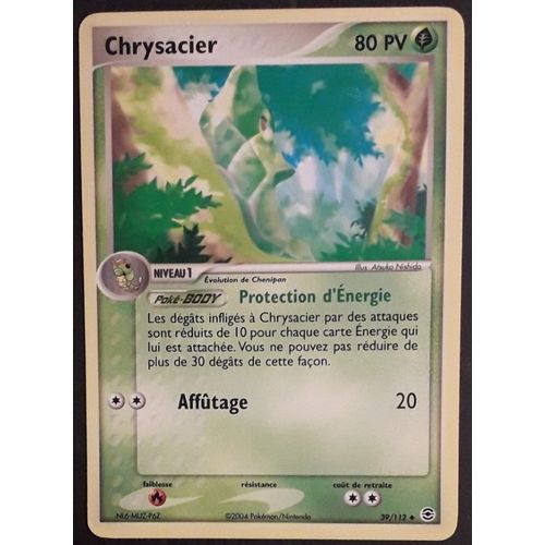 Carte Pokémon Chrysacier 39/112 - Ex Rouge Feu Vert Feuille (Fr)