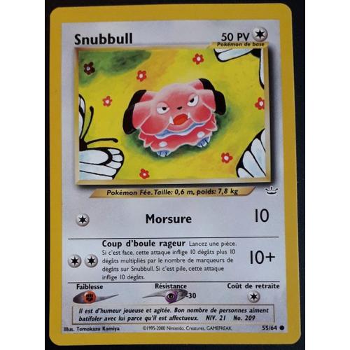 Carte Pokémon Snubbull 55/64 - Neo Révélation Wizards (Fr)