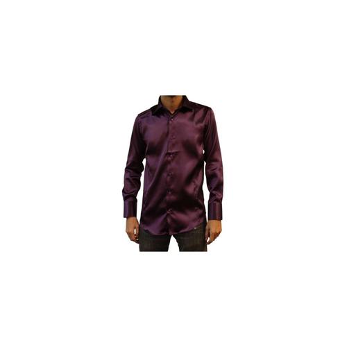 Chemise En Satin Violet Homme S