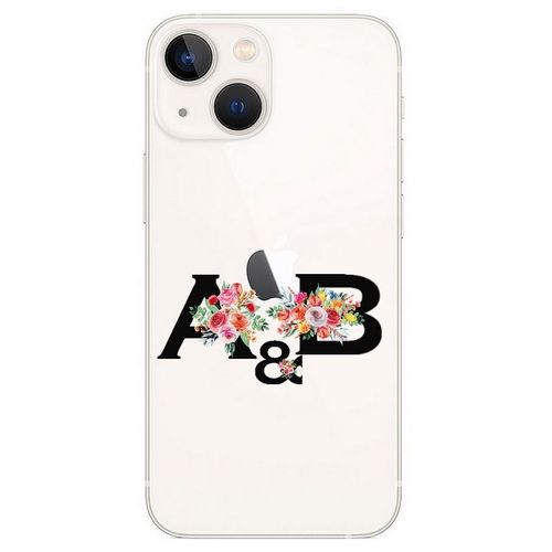 Coque Iphone 14 Plus Initiales Personnalisees Et Fleur Rose