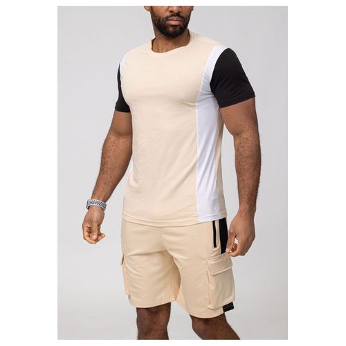 Ensemble Short,Tshirt Beige Homme