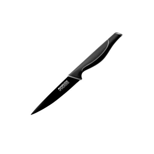 Nirosta 43734 Couteau D'office, Couteau De Cuisine, Couteau À Découper, Lame De 12 Cm, Noir, Acier Inoxydable, 24 X 12 Cm