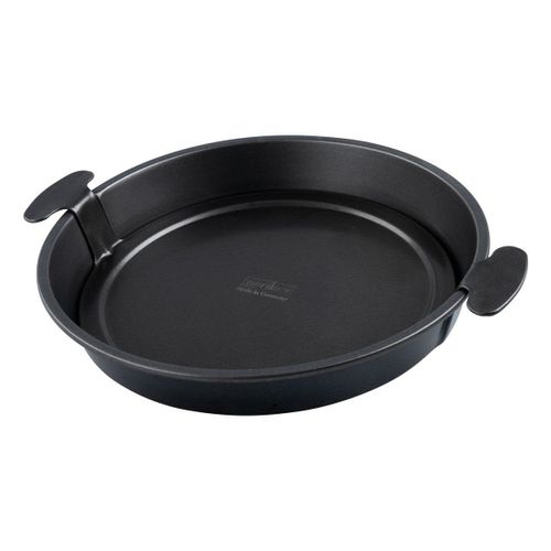 Zenker 3862 Moule À À Gâteau, Moule Gâteau Rond, Moule À Quiches, Moule À Fond Amovible, Moule À Fond Relevable Avec Anses, Anti-Adhésif, Acier, 28 X 4 Cm