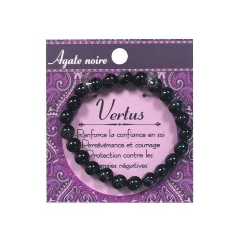 Bracelet En Pierres Naturelles Véritables Agate Noire