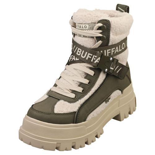 Buffalo Aspha Com1 Warm Vegan Bottes Khaki Cream