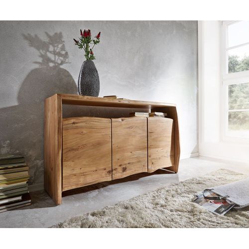 Commode Live-Edge Acacia Naturel 145 Cm 3 Portes 1 Compartiment Buffet