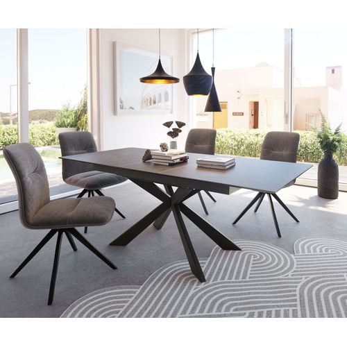 Table-Manger Daven Gris Céramique 160/200x90x76cm Extensible