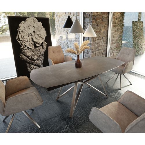 Table-Manger Carlow Céramique Marron130/200x90x76cm Extensible
