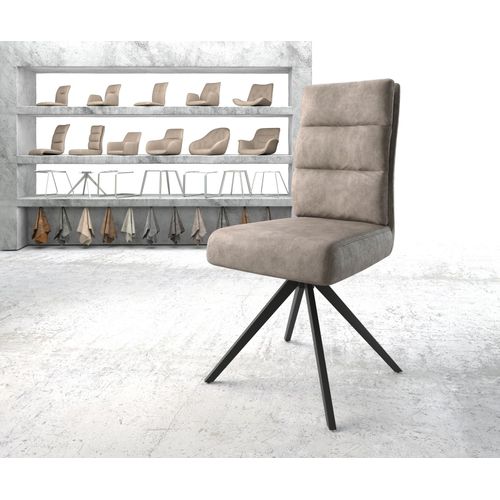 Chaise-Pivotante Pela-Flex Cadre Croisé Carré Noir Vintage Taupe