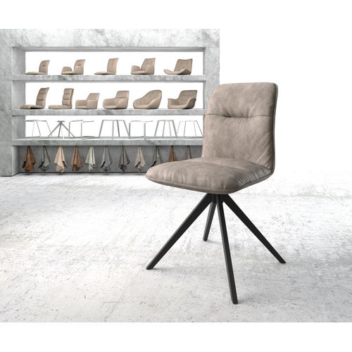 Chaise-Pivotante Vinjo-Flex Cadre Croisé Carré Noir Vintage Taupe
