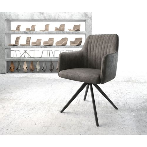 Chaise-Pivotante Greg-Flex Cadre Croisé Carré Noir Vintage Anthracite