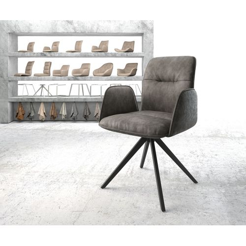 Chaise-Pivotante Vinja-Flex Cadre Croisé Carré Noir Vintage Anthracite