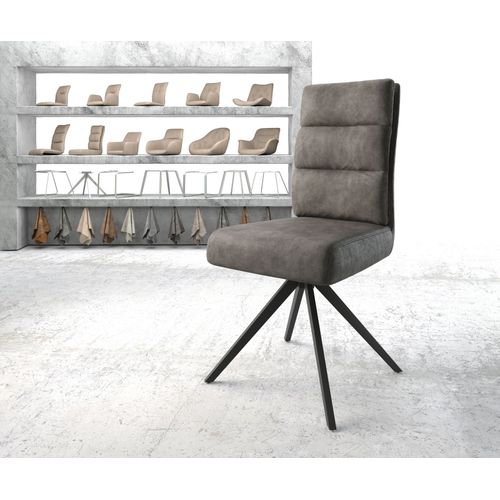 Chaise-Pivotante Pela-Flex Cadre Croisé Carré Noir Vintage Anthracite