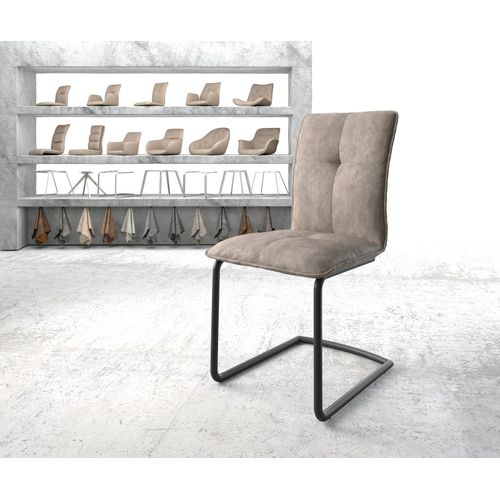 Chaise Maddy-Flex Cantilever Rond Noir Vintage Taupe