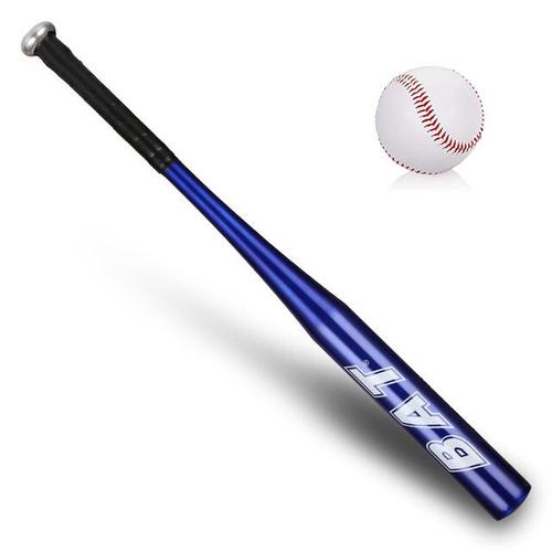 Batte de Baseball et Softball épais en alliage d'aluminium,20 pouces,cinq  couleurs,Sports de plein air,auto-défense personnelle à domicile - Type  Blue with ball-20in